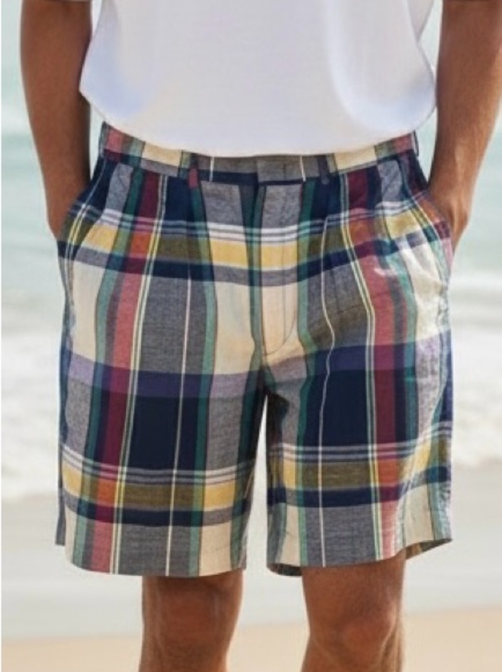 Polo Ralph Lauren Vintage Pebble Beach Plaid Shorts Men 34